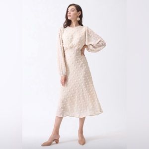 Cream midi dress